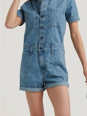 Lucky Brand Light Blue Denim Short Overalls